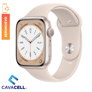 45MM-APPLE WATCH-SERIE 8-GPS CAJA STARLIGHT  – (B+)(CORREA ORG)