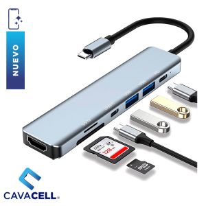 ADAPTADOR MOBO USB-C – USB-A (2) + USB-C (2) + SD/TF + HDMI