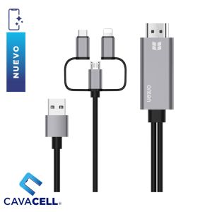 ADAPTADOR ONTEN HDMI – USB-C + LIGHTNING + V8