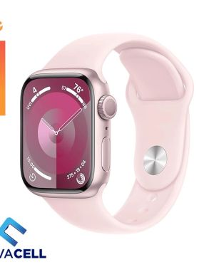 41MM-APPLE WATCH-SERIE 9-GPS CAJA ROSA / CORREA ROSA – (A+) (CABLE ORG)(CORREA ORG)