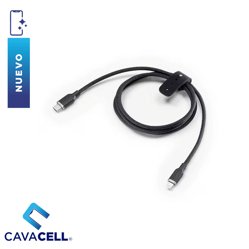 CABLE 1H USB-A – LIGHTNING / V8 / USB-C 1M-NEGRO