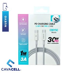 CABLE BLANCO-KBOD USB-C – USB-C 30W CBO15C