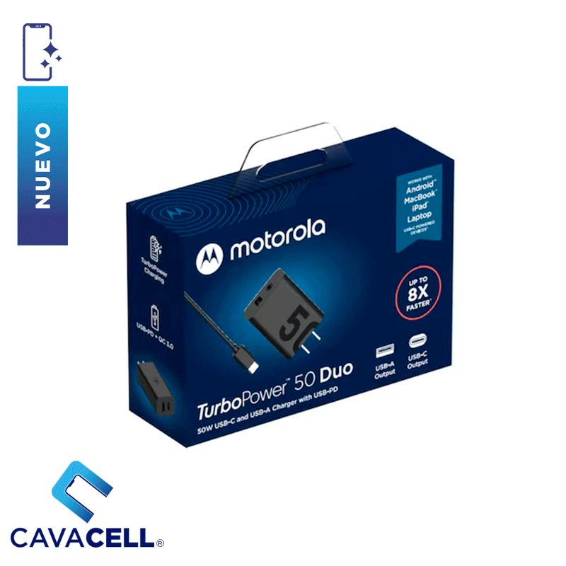 CARGADOR MOTOROLA DUO USB-C + USB-A 50W ORG