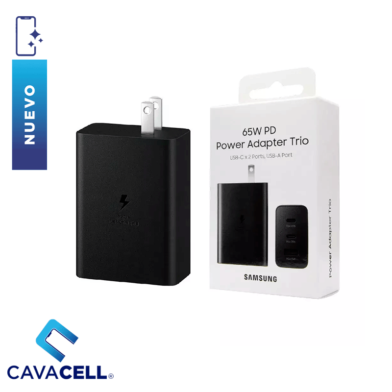 CUBO USB-C X2- USB-A 65W SAM-NEGRO ORG