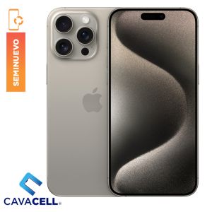 256GB – BT=84% – IPHONE 15 PRO MAX – TITANIO NATURAL – (A+) (SIM FISICO)(CABLE ORG)