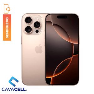 128GB – BT=89% – IPHONE 16 PRO – TITANIO DESIERTO – (B)(SIM FISICO)