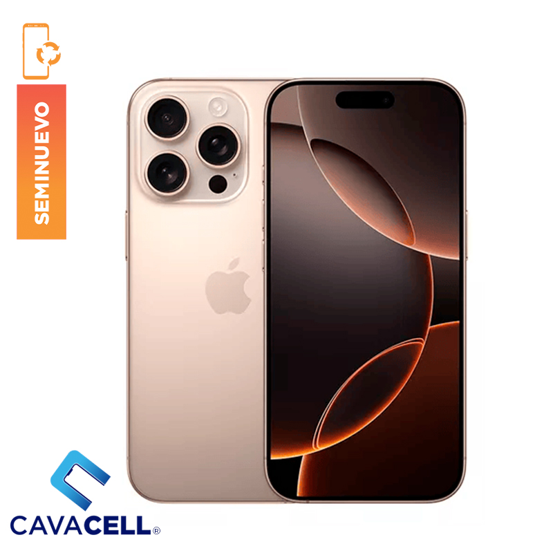 128GB-BT=100%-IPHONE 16 PRO-TITANIO DESIERTO- (A+)(SIM FISICO)(CABLE ORG)(BATERIA CON 61 CICLOS DE USO)(G10M)